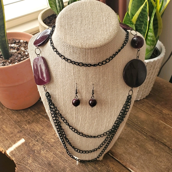 Vintage Jewelry - 💜Vivacious Deep Violet Jewelry Set💜